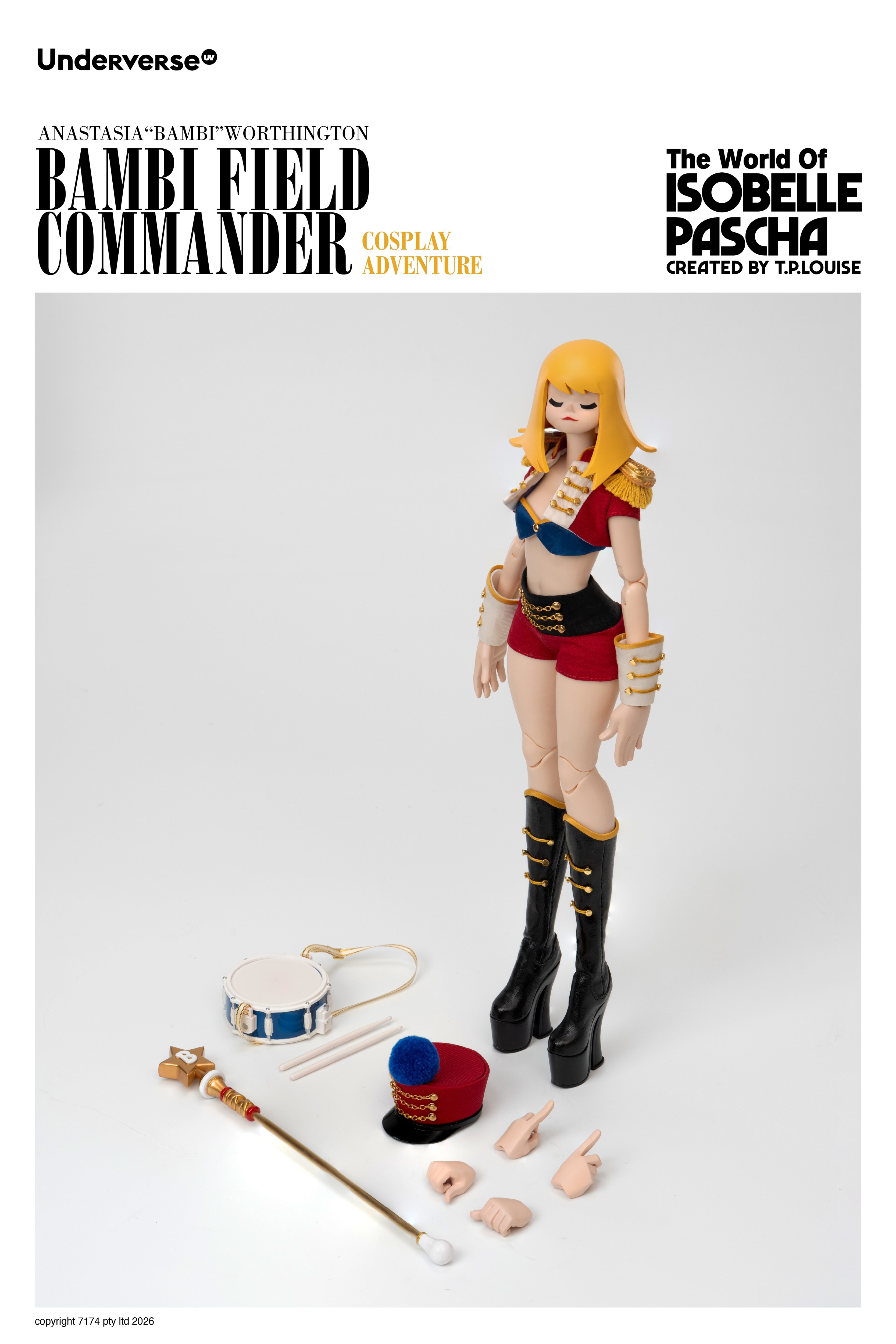 UNDERVERSE THE WORLD OF ISOBELLA PASCHA COSPLAY BAMBI FIELD COMMANDER 1/6 SCALE ACTION FIGURE