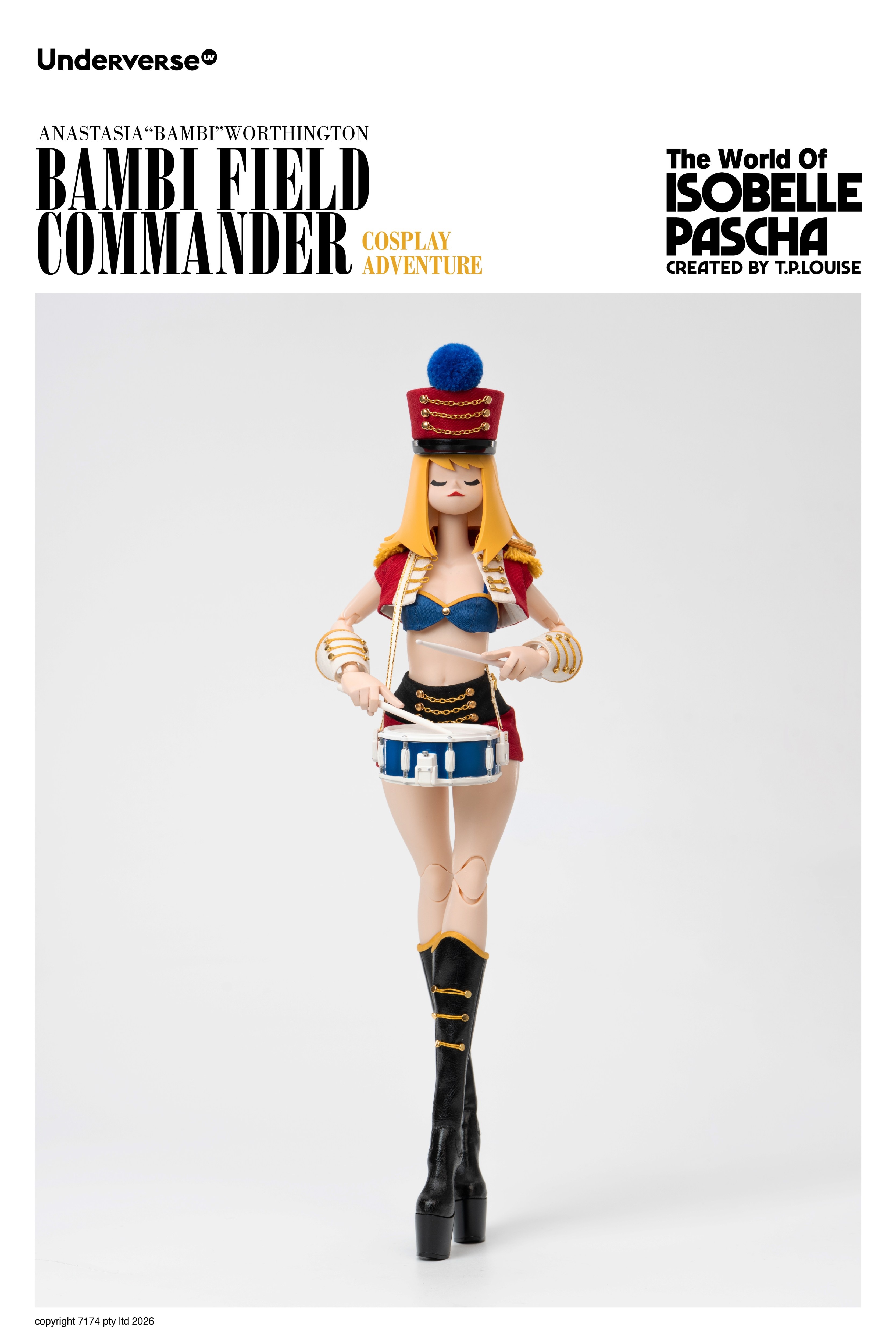 UNDERVERSE THE WORLD OF ISOBELLA PASCHA COSPLAY BAMBI FIELD COMMANDER 1/6 SCALE ACTION FIGURE