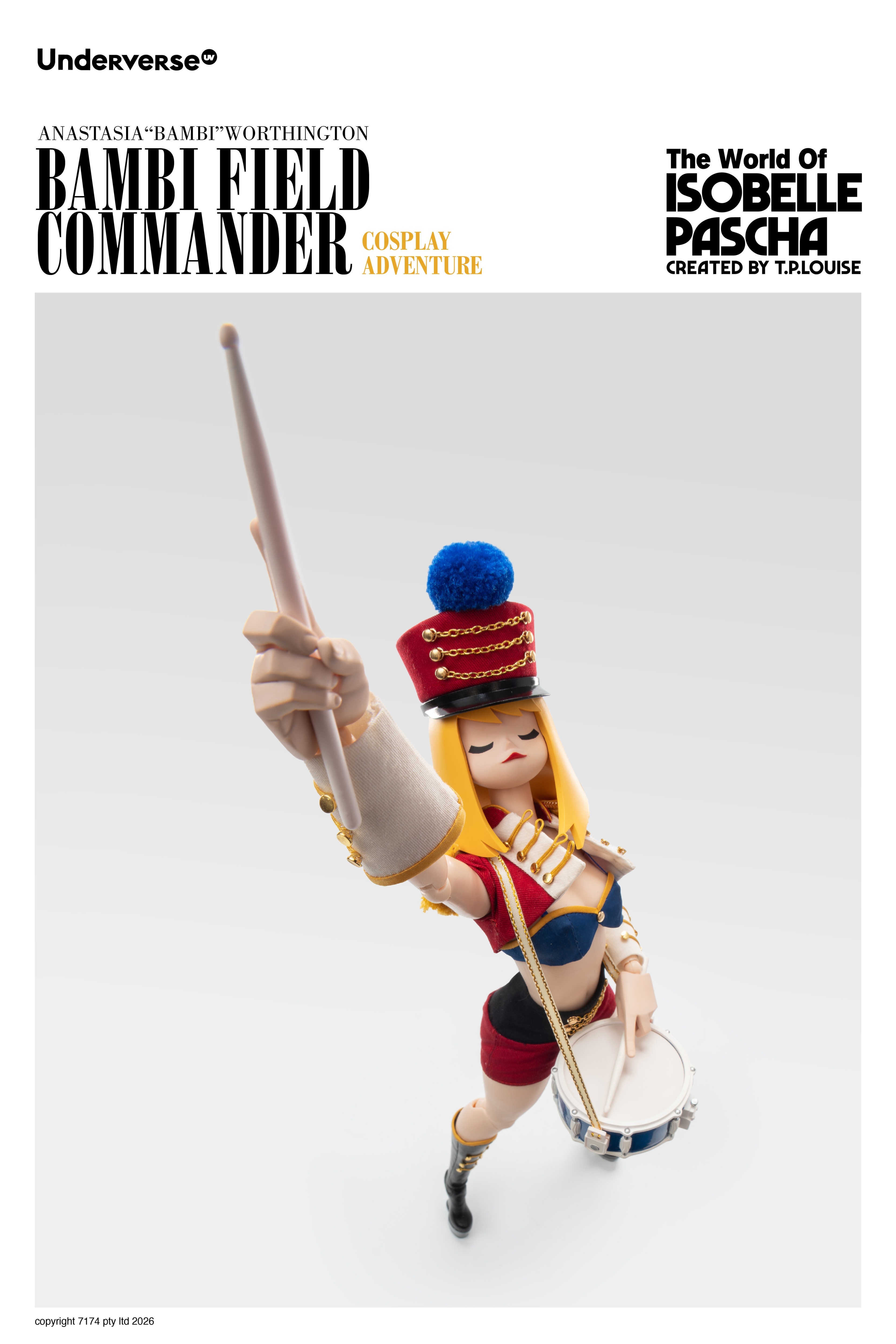 UNDERVERSE THE WORLD OF ISOBELLA PASCHA COSPLAY BAMBI FIELD COMMANDER 1/6 SCALE ACTION FIGURE