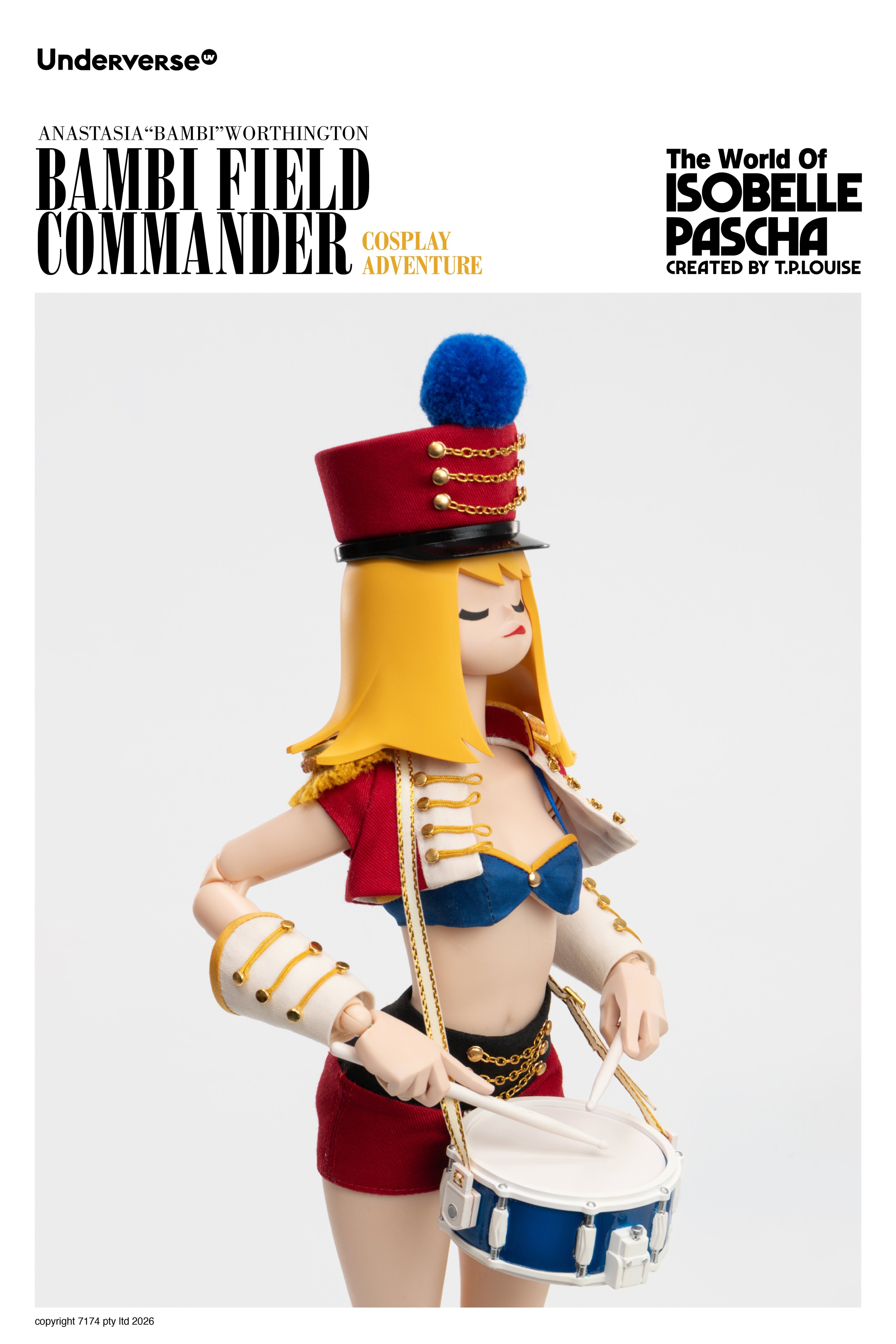 UNDERVERSE THE WORLD OF ISOBELLA PASCHA COSPLAY BAMBI FIELD COMMANDER 1/6 SCALE ACTION FIGURE