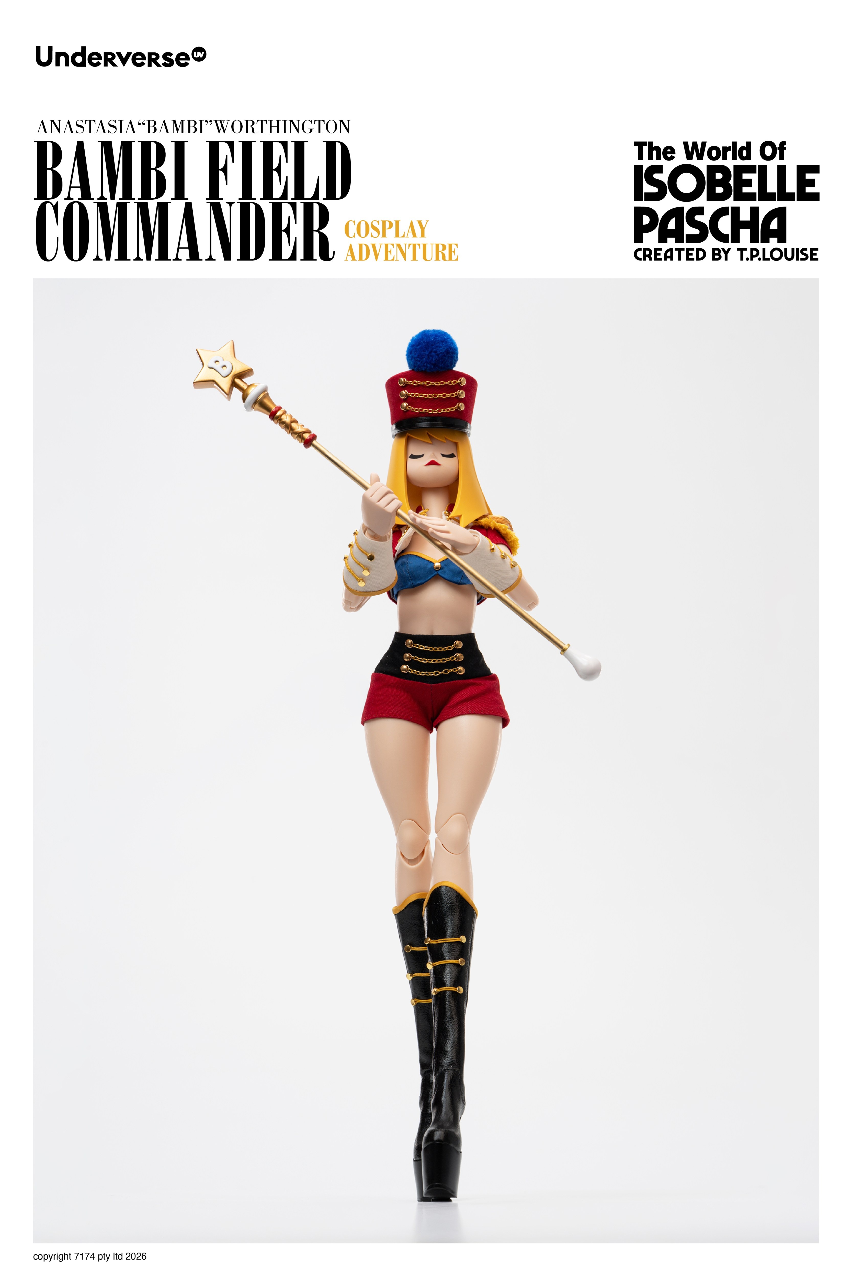 UNDERVERSE THE WORLD OF ISOBELLA PASCHA COSPLAY BAMBI FIELD COMMANDER 1/6 SCALE ACTION FIGURE