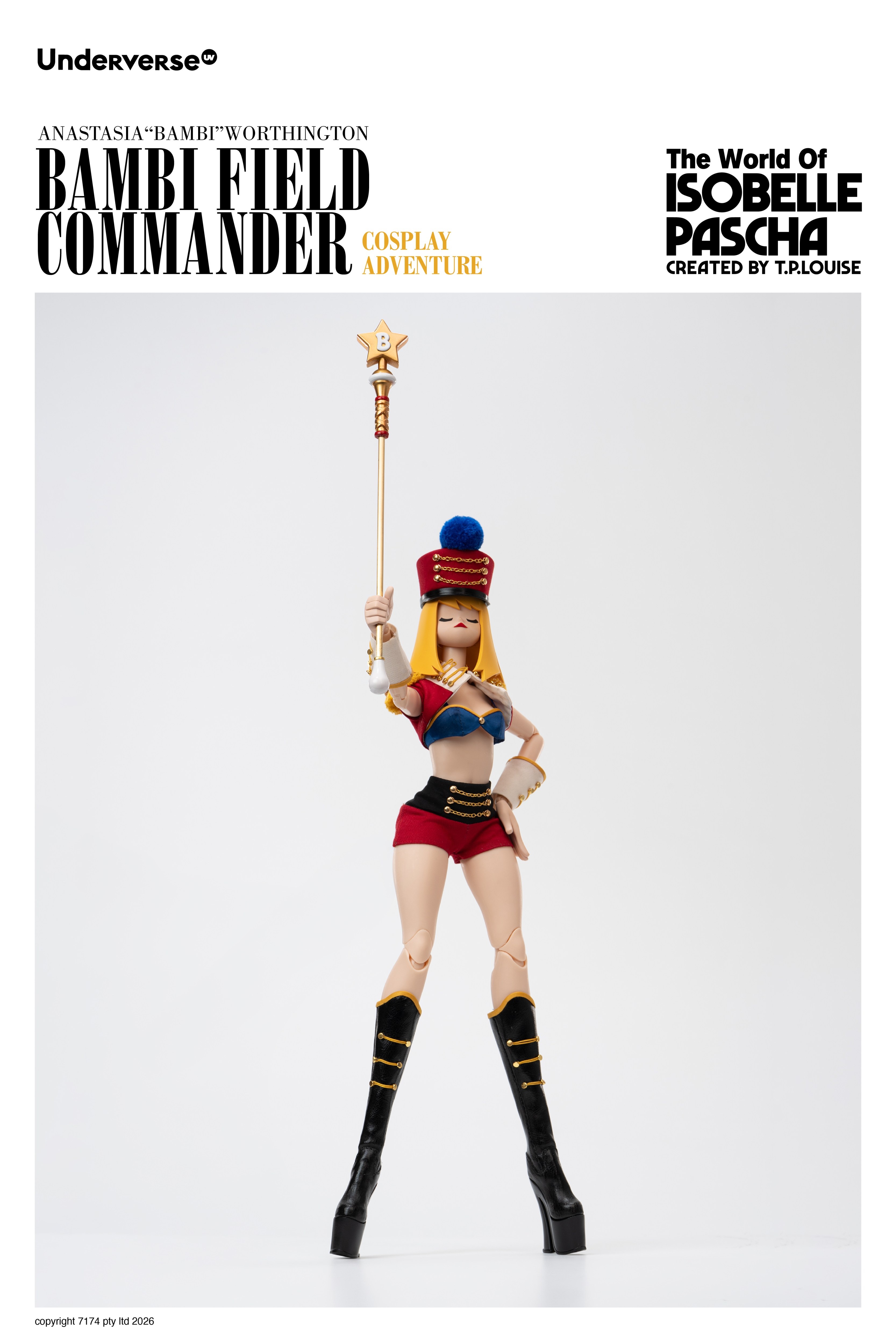 UNDERVERSE THE WORLD OF ISOBELLA PASCHA COSPLAY BAMBI FIELD COMMANDER 1/6 SCALE ACTION FIGURE