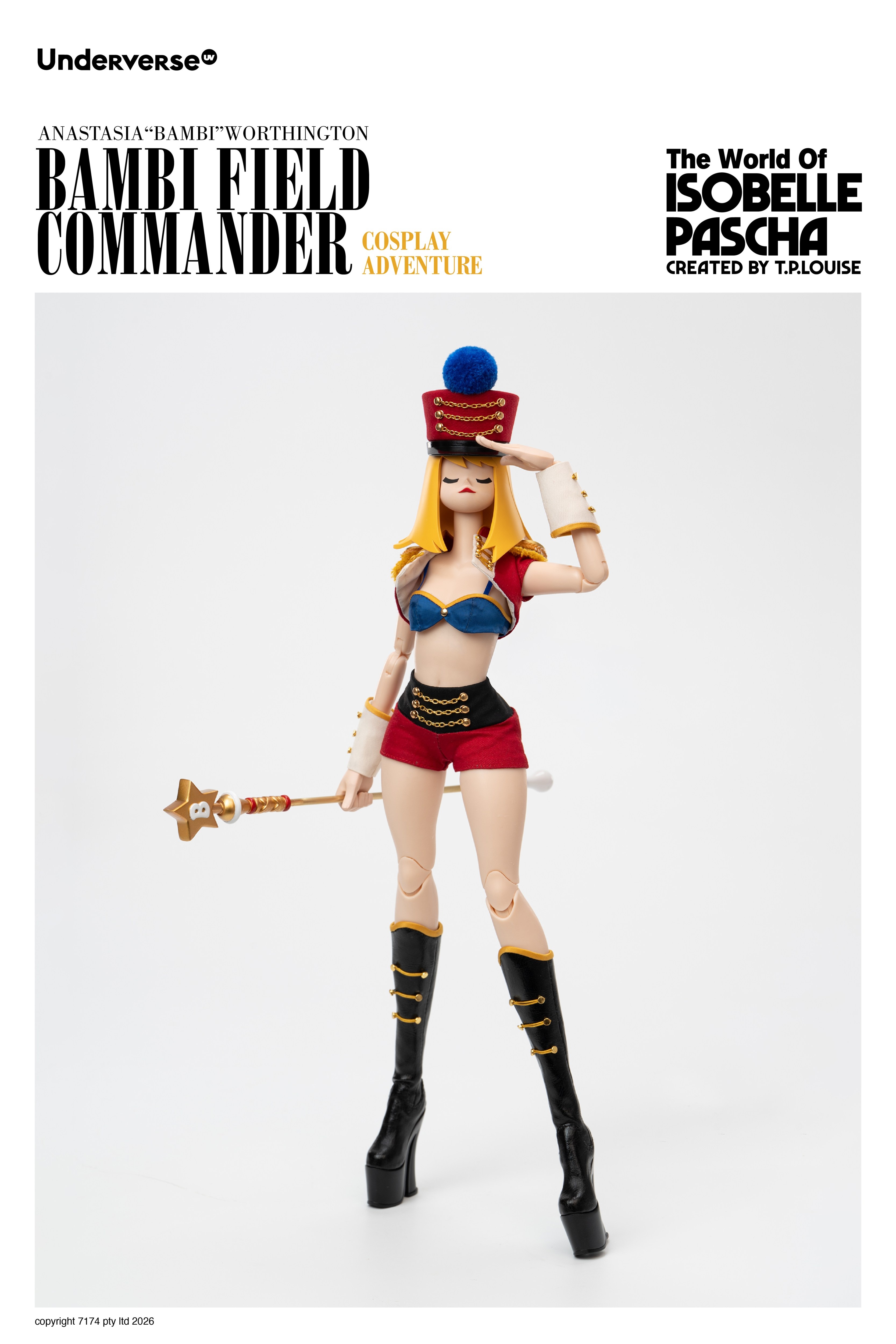 UNDERVERSE THE WORLD OF ISOBELLA PASCHA COSPLAY BAMBI FIELD COMMANDER 1/6 SCALE ACTION FIGURE