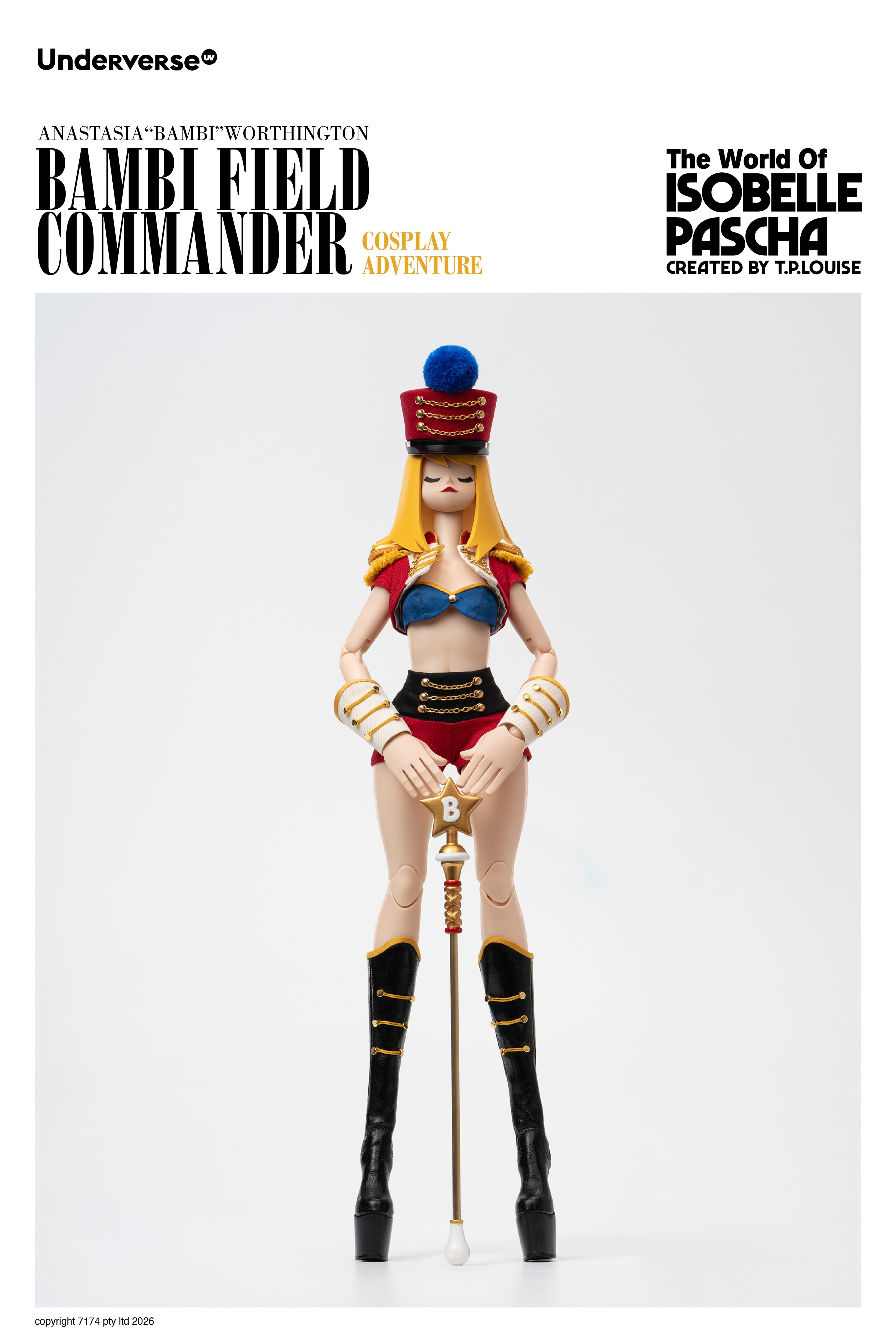 UNDERVERSE THE WORLD OF ISOBELLA PASCHA COSPLAY BAMBI FIELD COMMANDER 1/6 SCALE ACTION FIGURE