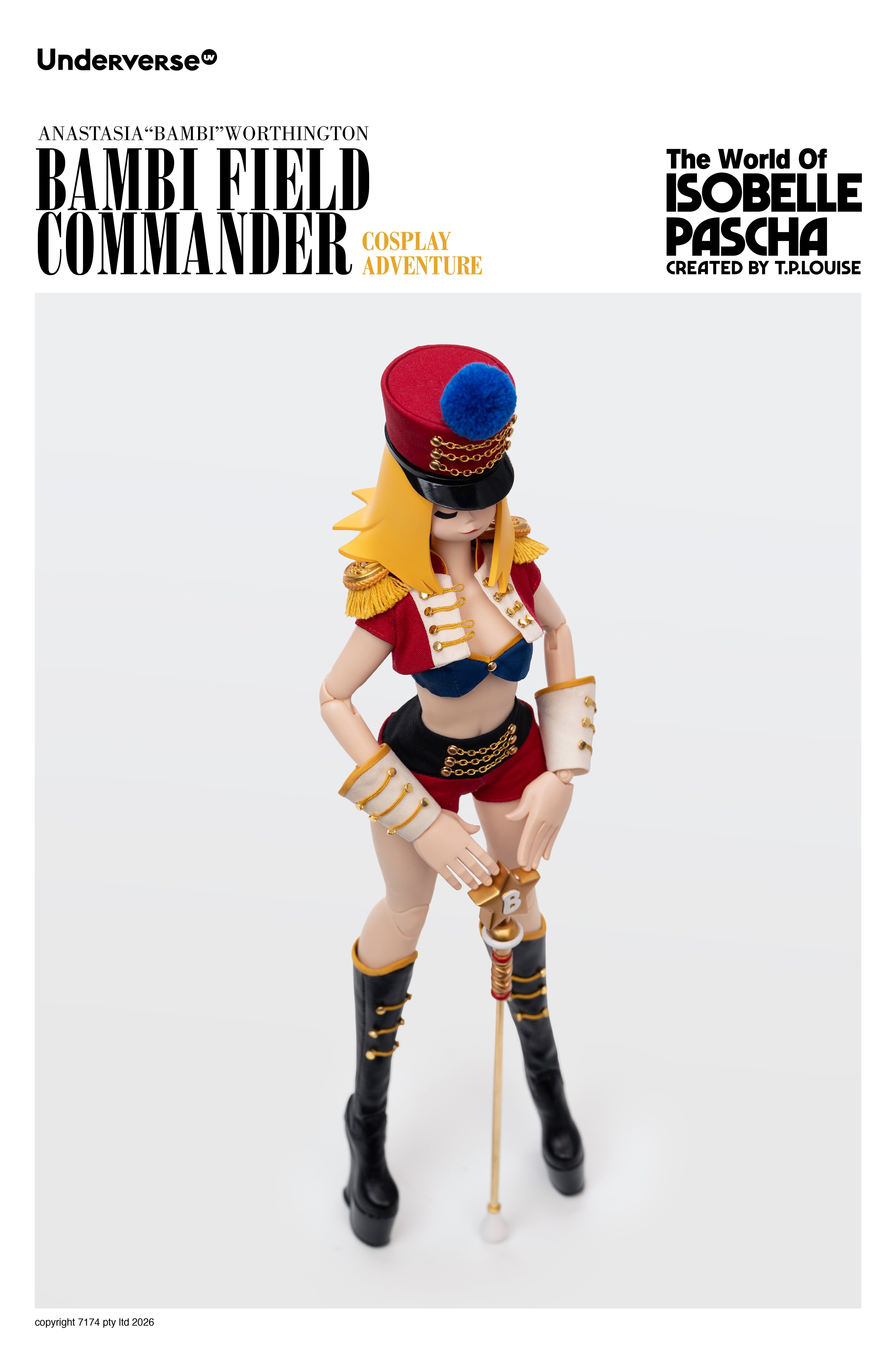 UNDERVERSE THE WORLD OF ISOBELLA PASCHA COSPLAY BAMBI FIELD COMMANDER 1/6 SCALE ACTION FIGURE