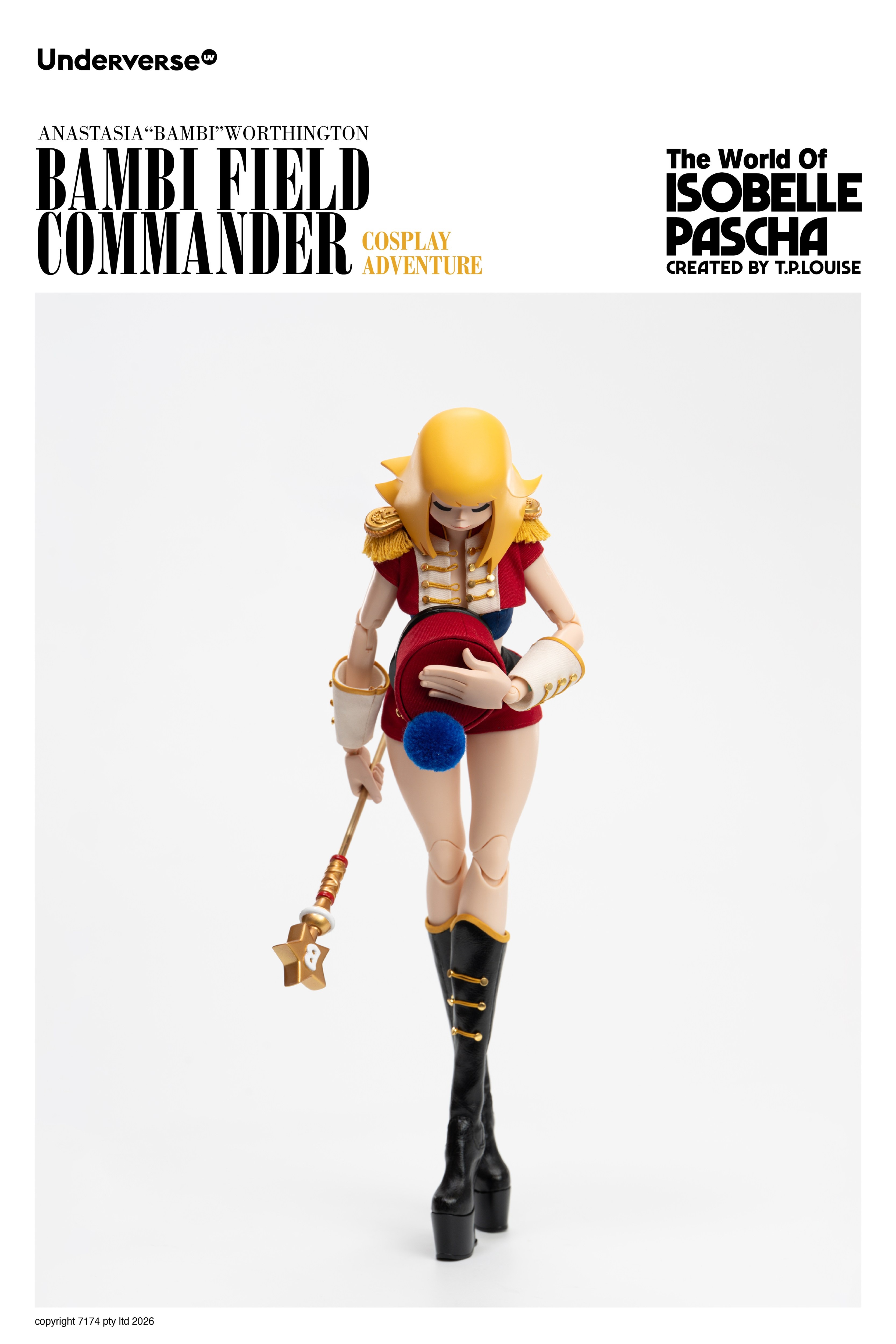 UNDERVERSE THE WORLD OF ISOBELLA PASCHA COSPLAY BAMBI FIELD COMMANDER 1/6 SCALE ACTION FIGURE