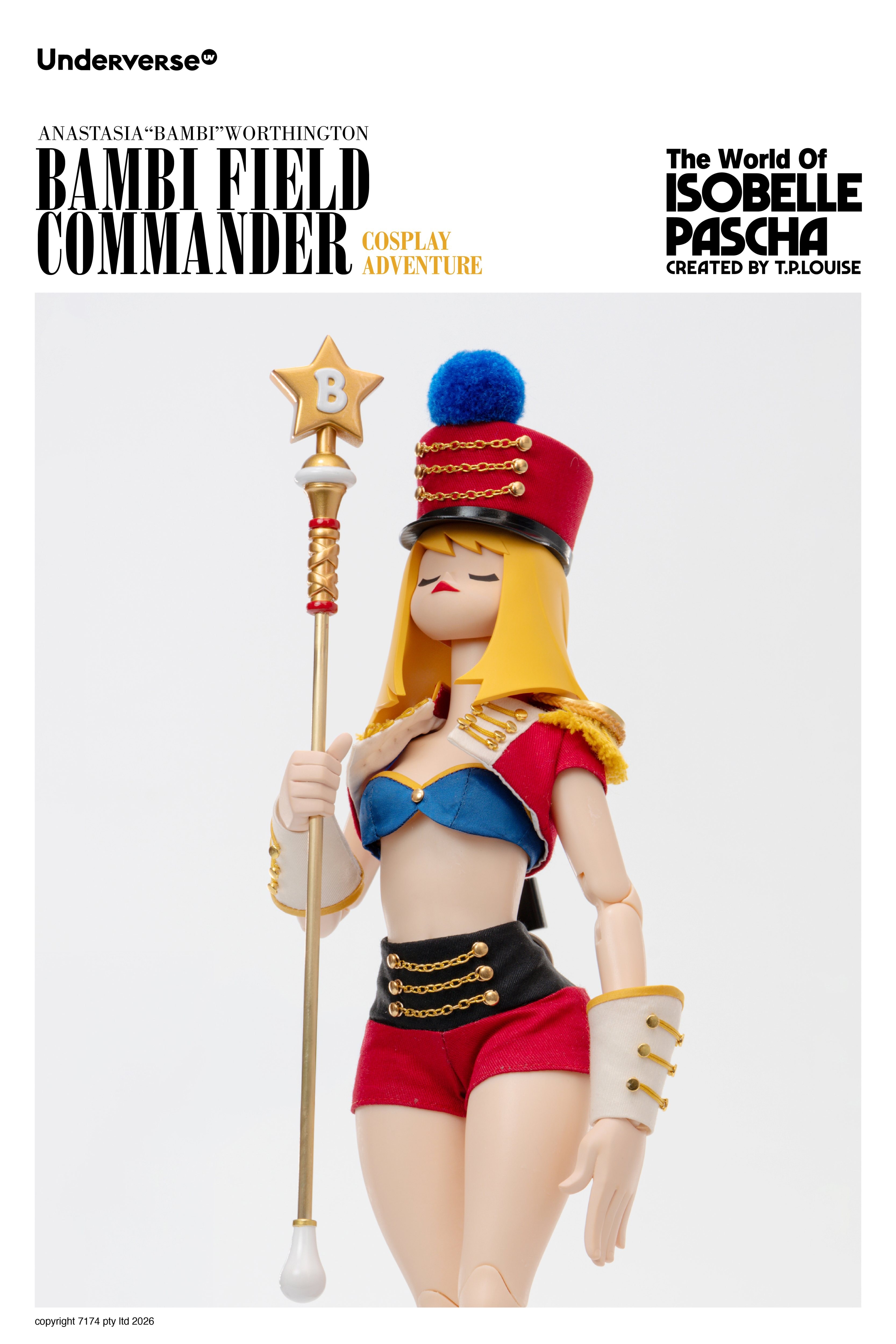 UNDERVERSE THE WORLD OF ISOBELLA PASCHA COSPLAY BAMBI FIELD COMMANDER 1/6 SCALE ACTION FIGURE