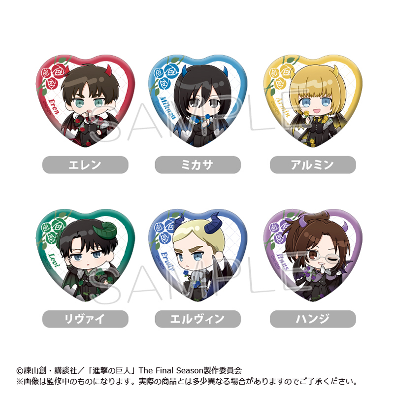 [Pre-order] "Attack on Titan" Mini Character Heart Can Badge Devil Ver.