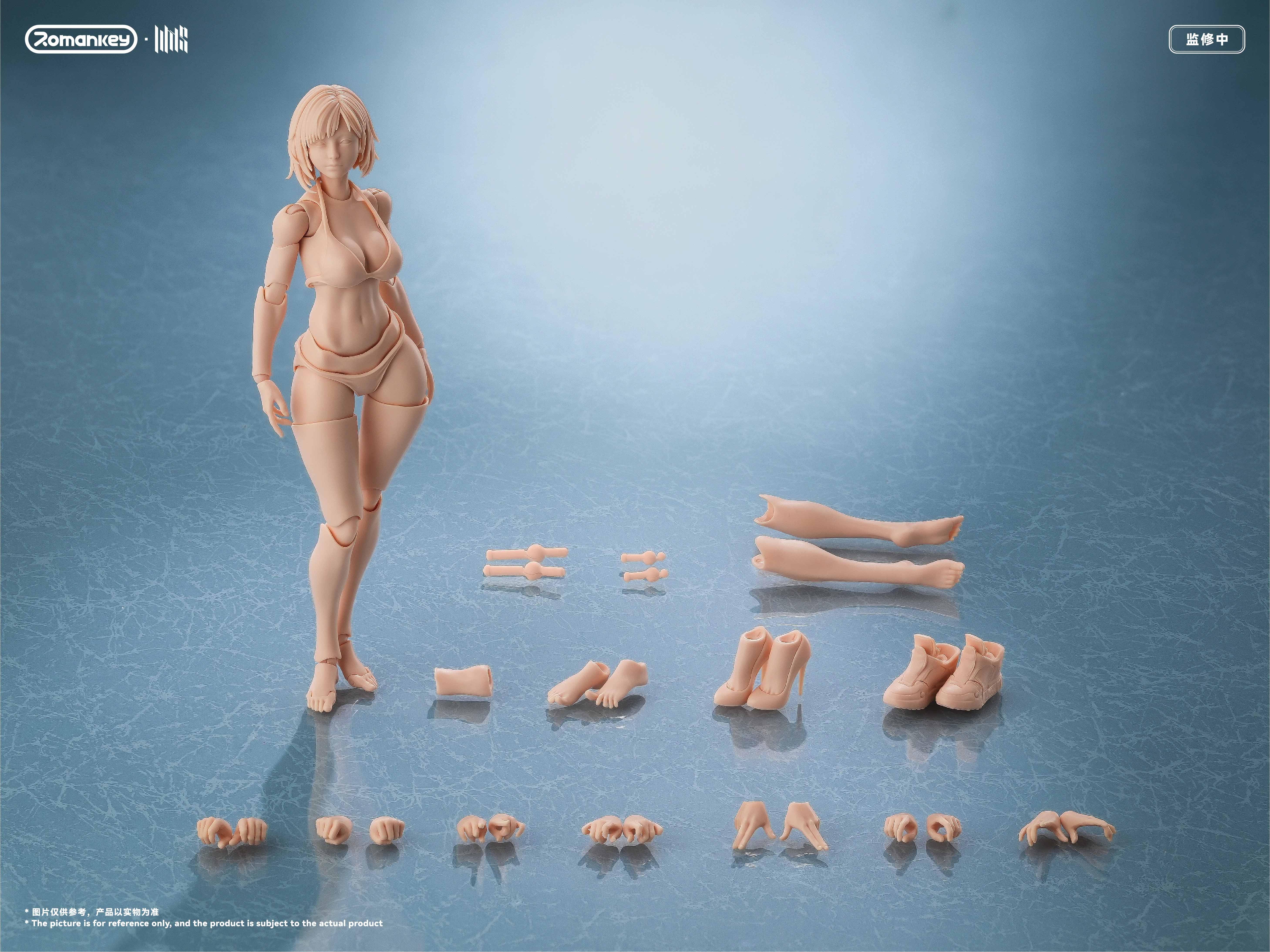 ROMANKEY UMS004 1/12 SCALE ACTION FIGURE FEMALE BODY MIA (UNPAINTED VER.)