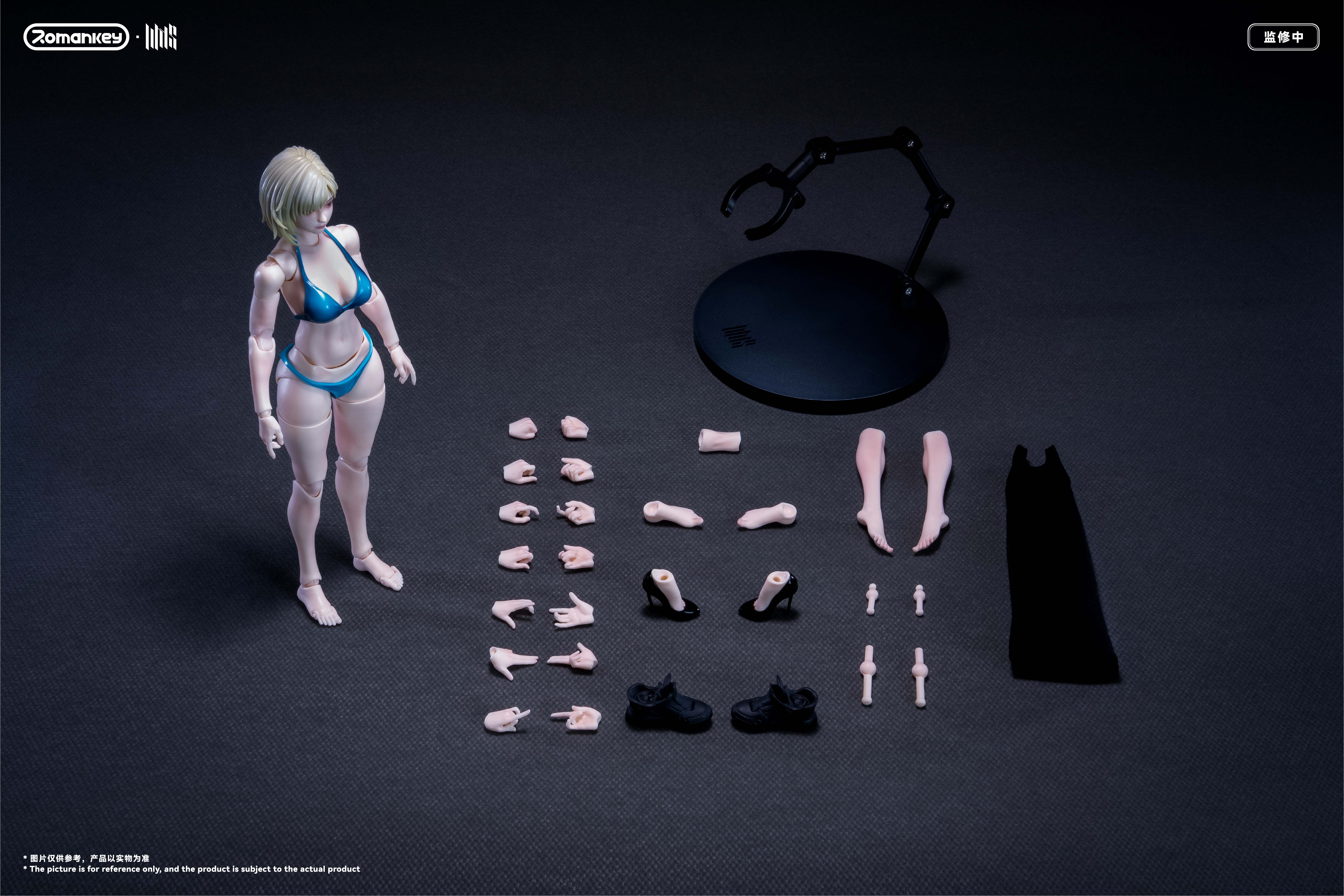 ROMANKEY UMS004C 1/12 SCALE ACTION FIGURE FEMALE BODY MIA (PRE-PAINTED VER.)