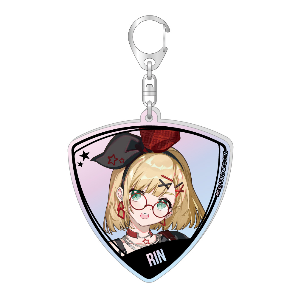Hatsune Miku Pick Type Aurora Acrylic Key Chain Band Ver. Kagamine Rin
