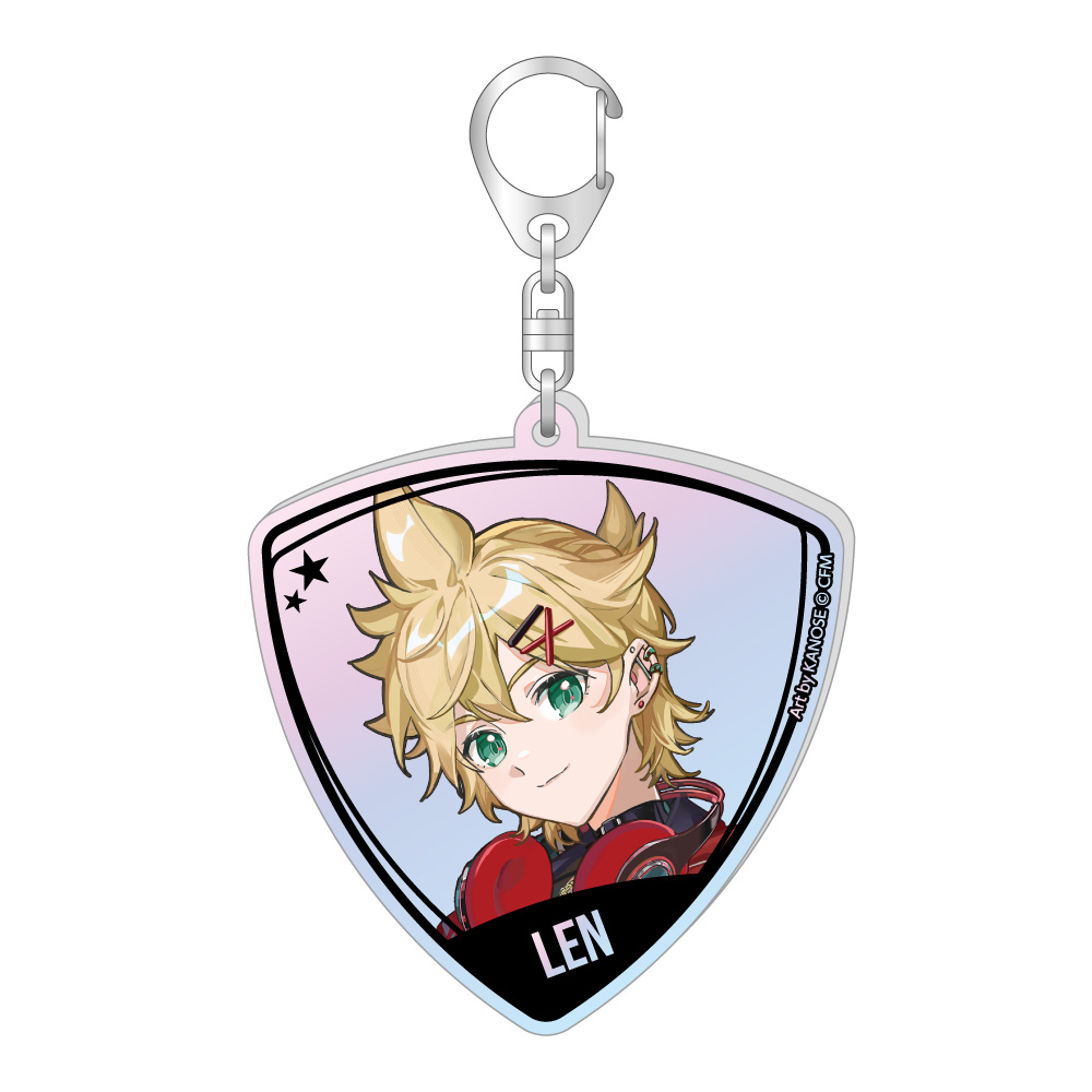 Hatsune Miku Pick Type Aurora Acrylic Key Chain Band Ver. Kagamine Len