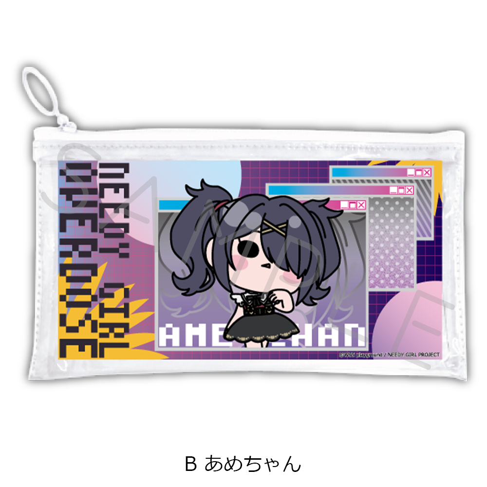 "NEEDY STREAMER OVERLOAD" Flat Clear Pouch B Ame-chan