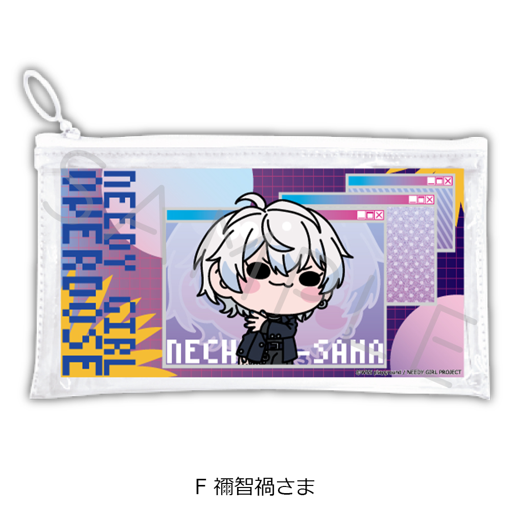 "NEEDY STREAMER OVERLOAD" Flat Clear Pouch F Nechika-Sama