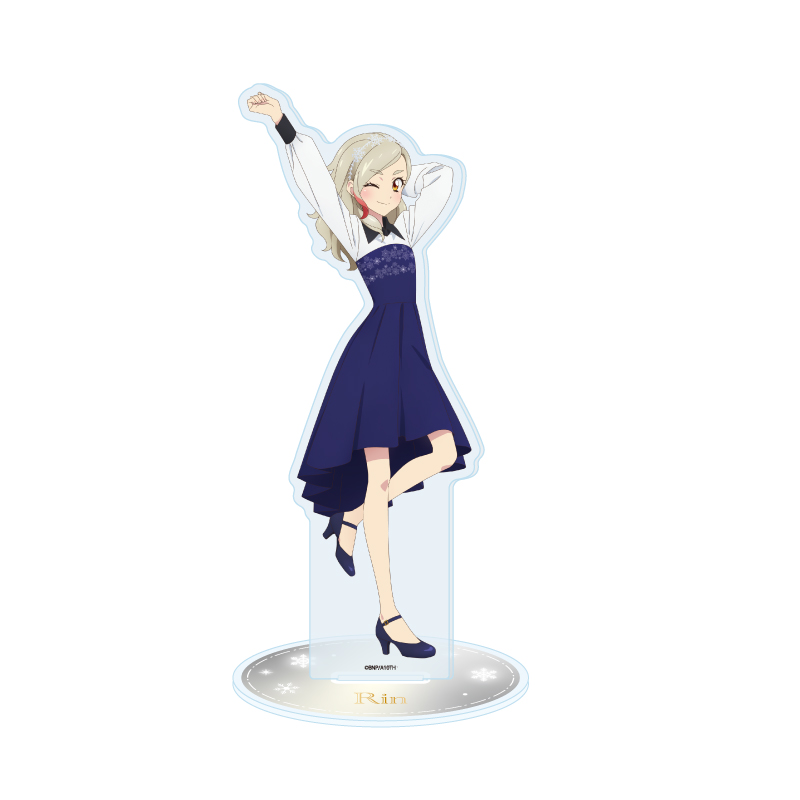 Acrylic Stand "Aikatsu!" 23 Kurosawa Rin Snow Pattern Outfit Ver. (Original Illustration)