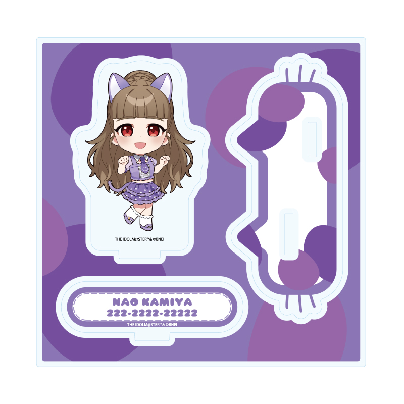 Acrylic Stand Plate "The Idolmaster Cinderella Girls" 16 Kamiya Nao Cat Ver. (Mini Character Illustration)