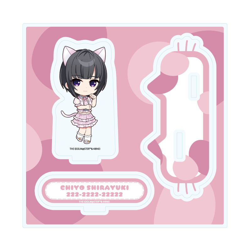 Acrylic Stand Plate "The Idolmaster Cinderella Girls" 18 Shirayuki Chiyo Cat Ver. (Mini Character Illustration)