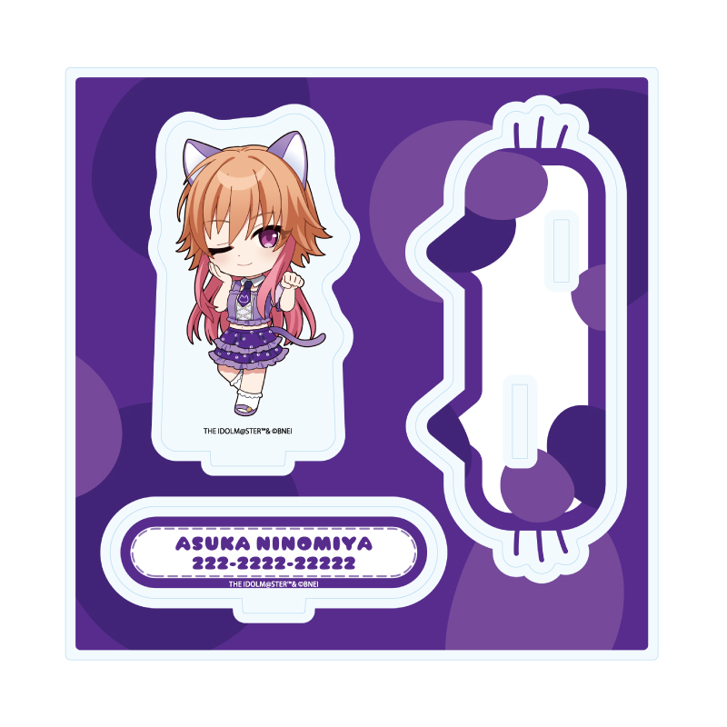 Acrylic Stand Plate "The Idolmaster Cinderella Girls" 19 Ninomiya Asuka Cat Ver. (Mini Character Illustration)
