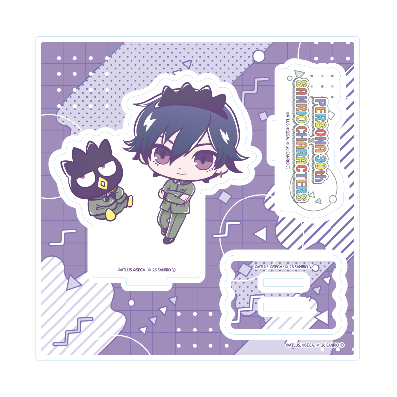 Acrylic Stand Plate "Persona" Series P30th x Sanrio Characters 01 P1 Hero & Bad Badtz-Maru (Collaboration Illustration)