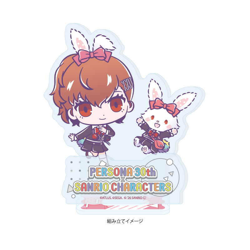 Acrylic Stand Plate "Persona" Series P30th x Sanrio Characters 05 P3P Hero & Wish me mell (Collaboration Illustration)