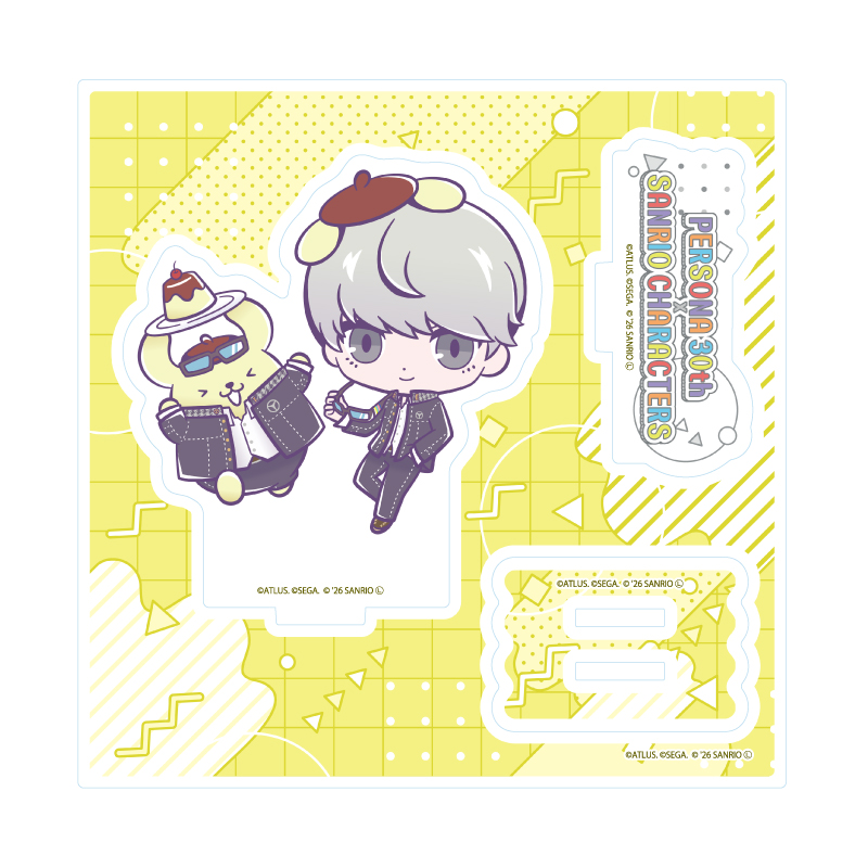 Acrylic Stand Plate "Persona" Series P30th x Sanrio Characters 06 P4 Hero & Pom Pom Purin (Collaboration Illustration)