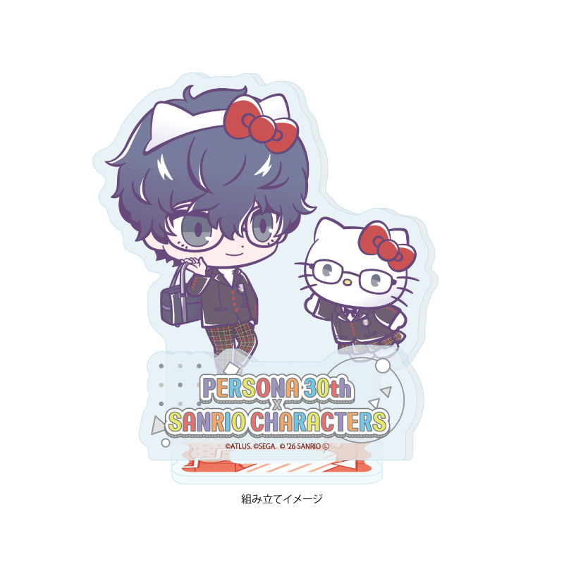 Acrylic Stand Plate "Persona" Series P30th x Sanrio Characters 07 P5 Hero & Hello Kitty (Collaboration Illustration)