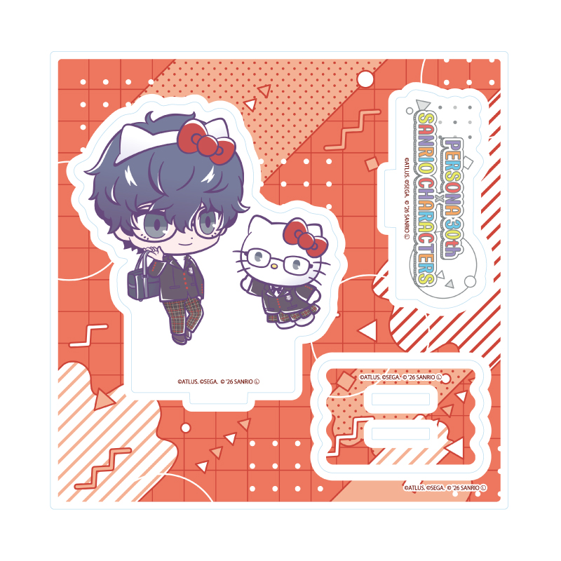 Acrylic Stand Plate "Persona" Series P30th x Sanrio Characters 07 P5 Hero & Hello Kitty (Collaboration Illustration)