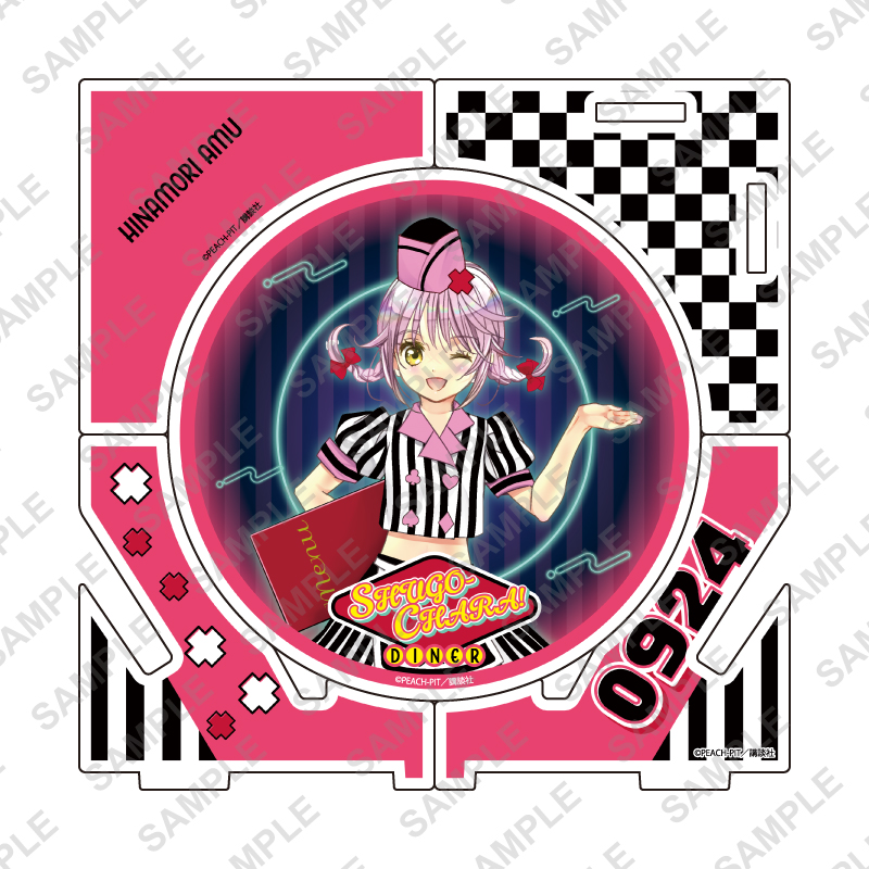 Acrylic Coaster "Shugo Chara!" 01 Hinamori Amu American Diner Ver. (Original Illustration)