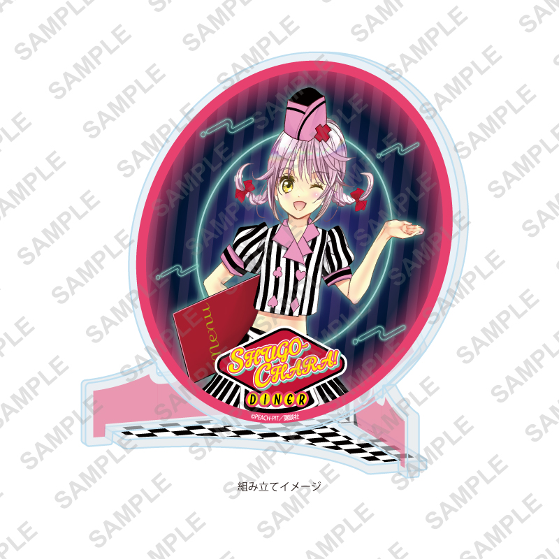 Acrylic Coaster "Shugo Chara!" 01 Hinamori Amu American Diner Ver. (Original Illustration)