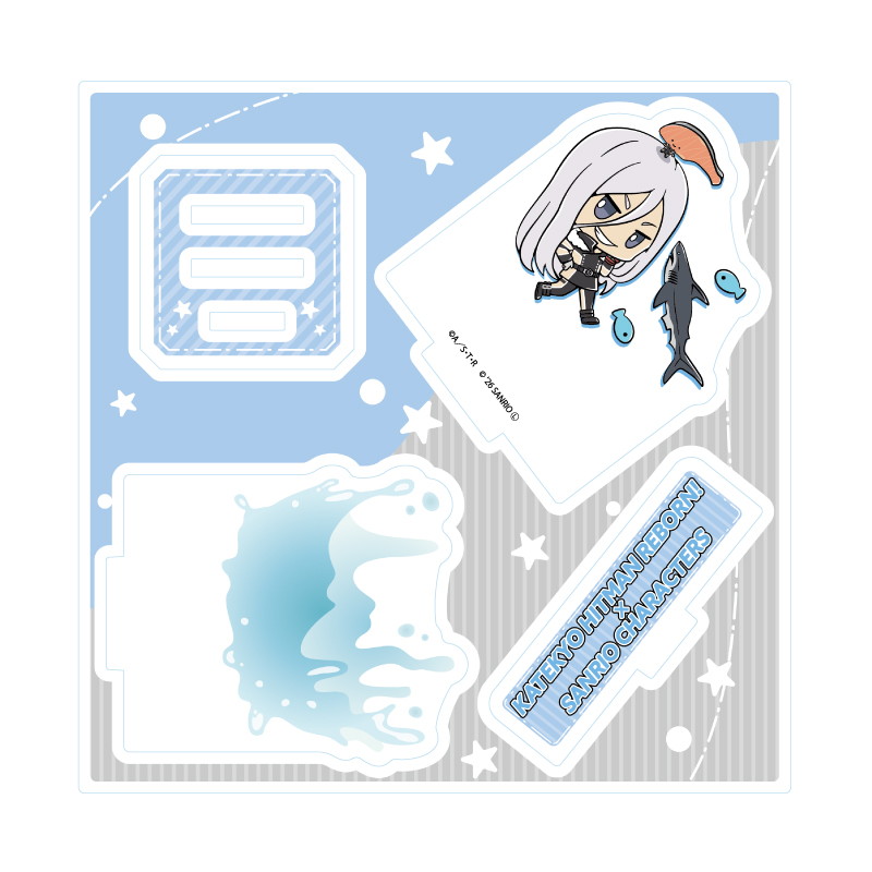 Acrylic Stand Plate "Reborn!" x Sanrio Characters 08 Squalo x KIRIMIchan. (Collaboration Illustration)
