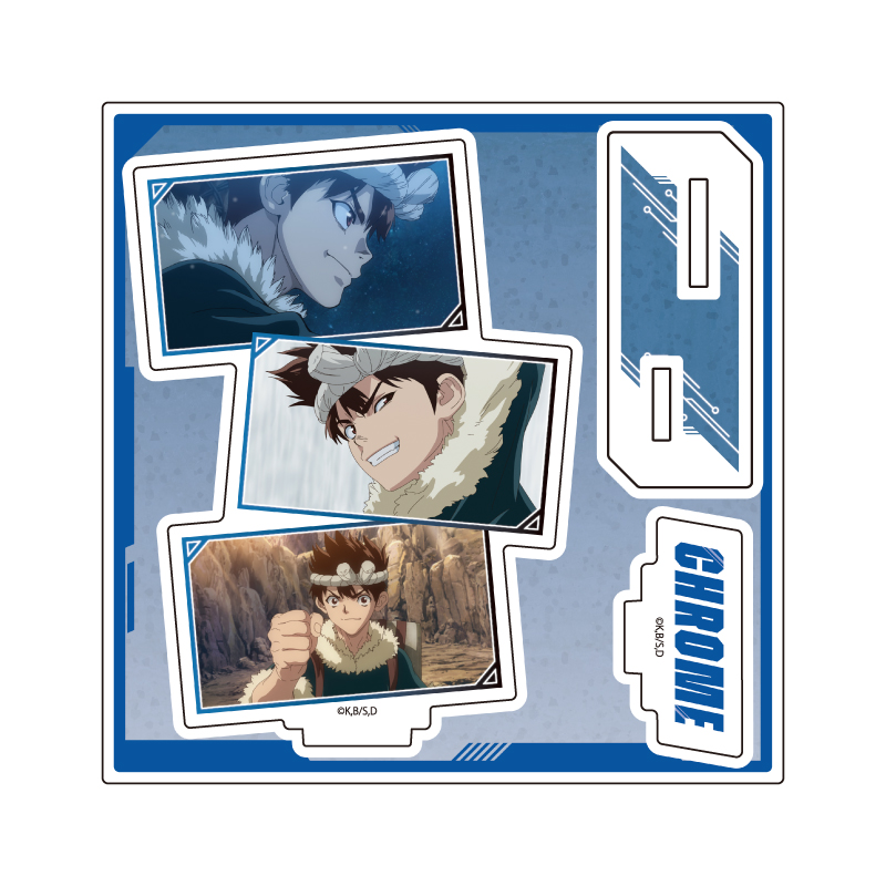 Acrylic Stand Plate "Dr. Stone" 18 Chrome (Scenes Illustration)