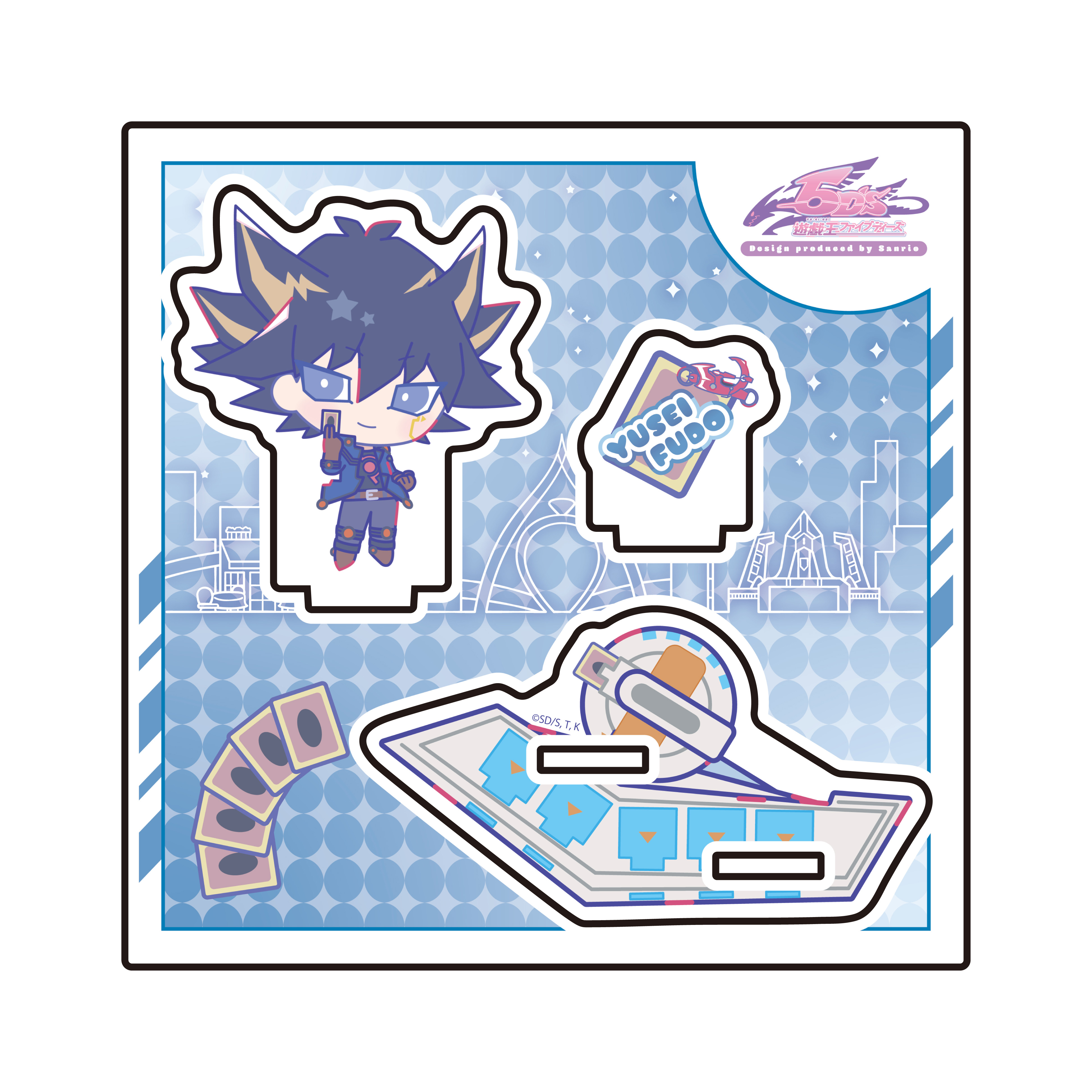 Acrylic Stand Plate "Yu-Gi-Oh! 5D's" Design Produced by Sanrio 01 Fudo Yusei (Collaboration Illustration)