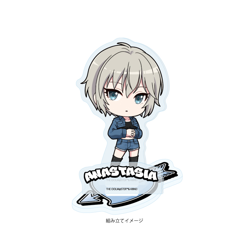 Acrylic Stand Plate "The Idolmaster Cinderella Girls" 23 Anastasia Denim Style Costume Ver. (Mini Character Illustration)