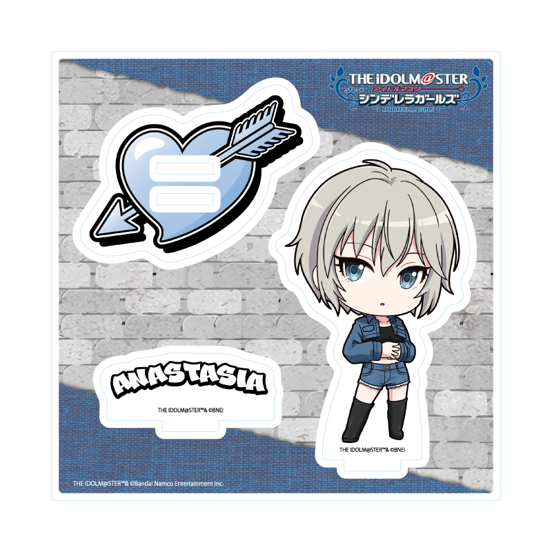 Acrylic Stand Plate "The Idolmaster Cinderella Girls" 23 Anastasia Denim Style Costume Ver. (Mini Character Illustration)