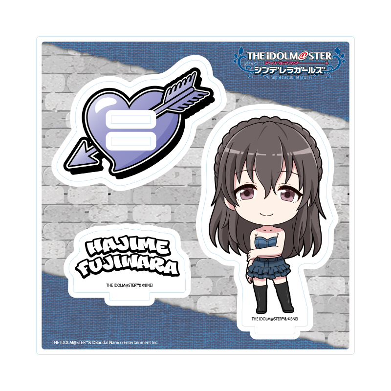 Acrylic Stand Plate "The Idolmaster Cinderella Girls" 27 Fujiwara Hajime Denim Style Costume Ver. (Mini Character Illustration)