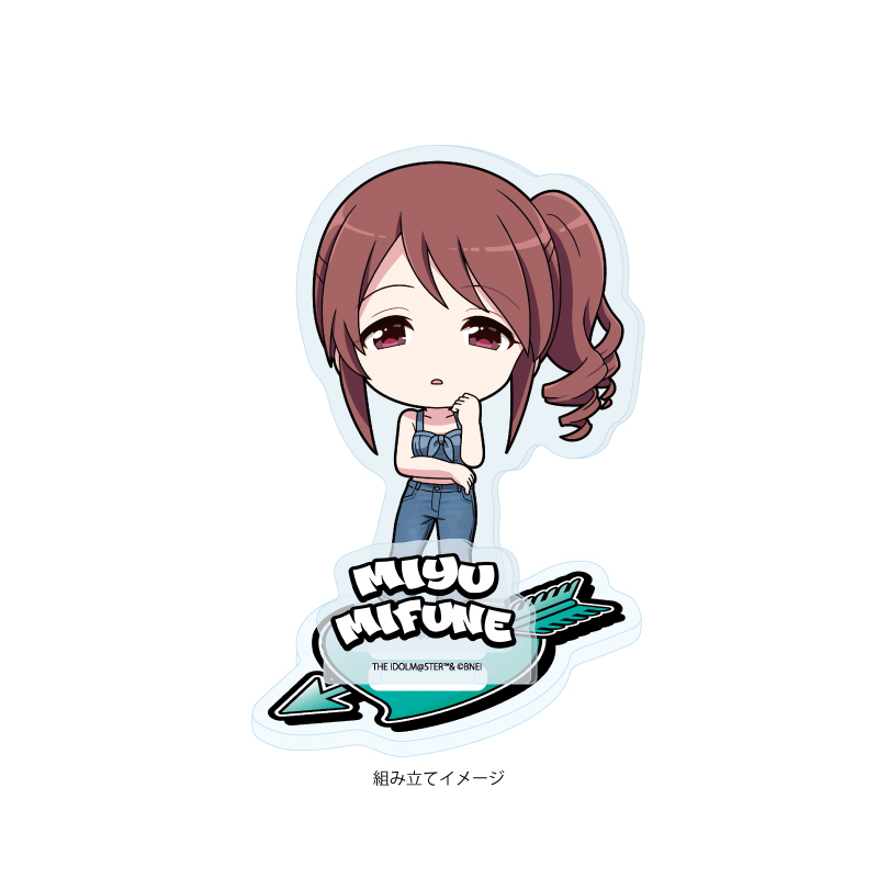 Acrylic Stand Plate "The Idolmaster Cinderella Girls" 29 Mifune Miyu Denim Style Costume Ver. (Mini Character Illustration)
