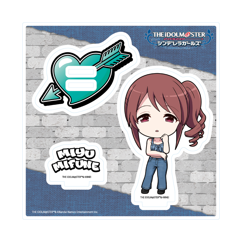 Acrylic Stand Plate "The Idolmaster Cinderella Girls" 29 Mifune Miyu Denim Style Costume Ver. (Mini Character Illustration)