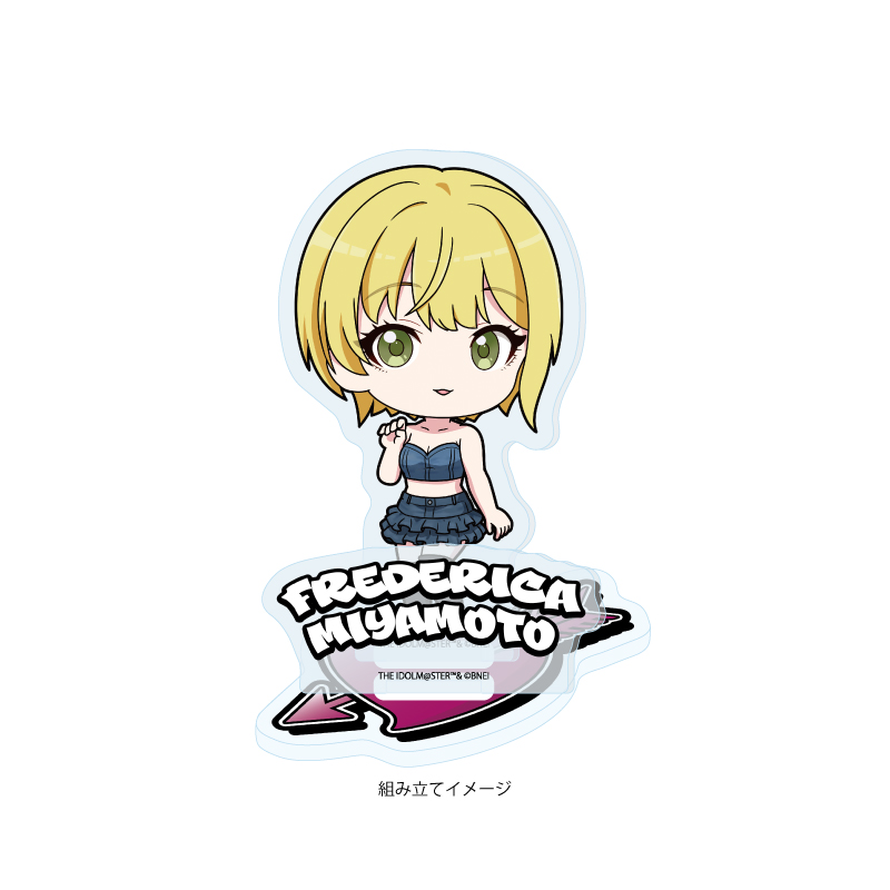 Acrylic Stand Plate "The Idolmaster Cinderella Girls" 30 Miyamoto Frederica Denim Style Costume Ver. (Mini Character Illustration)