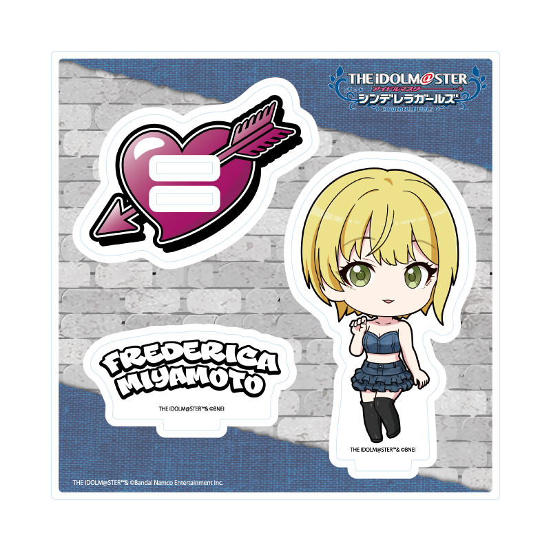 Acrylic Stand Plate "The Idolmaster Cinderella Girls" 30 Miyamoto Frederica Denim Style Costume Ver. (Mini Character Illustration)