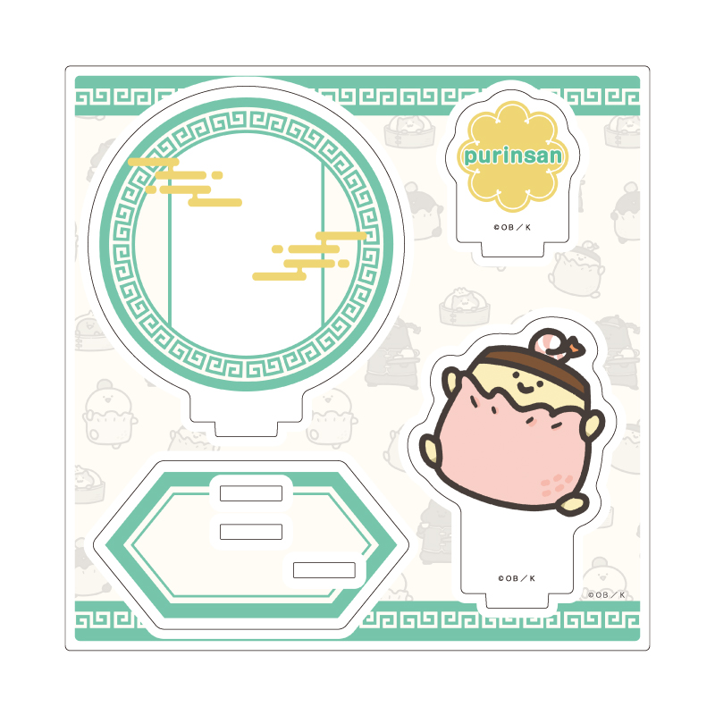 Acrylic Stand Plate "Obungu to Issho" 02 Purin-san Dim Sum Ver. (Original Illustration)