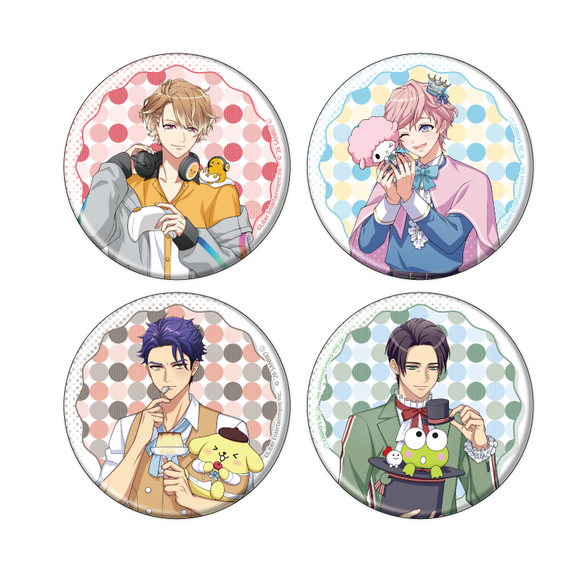 Can Badge 4 Set "A3!" x Sanrio Characters 04 Dot Design (Collaboration Illustration)