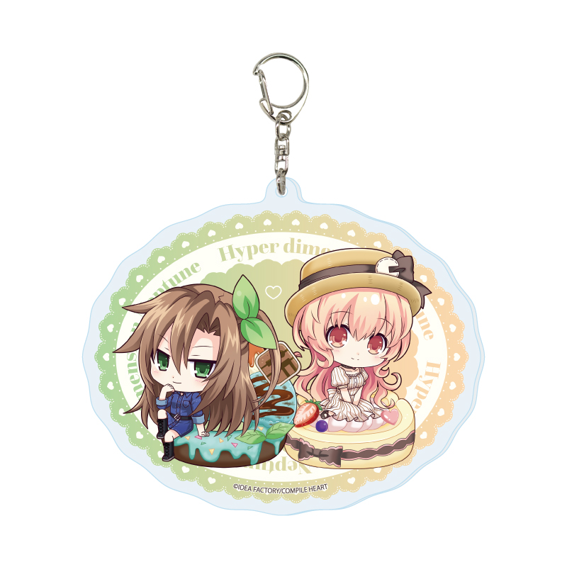 Deka Acrylic Key Chain "Hyperdimension Neptunia" 03 IF & Compa (Mini Character Illustration)