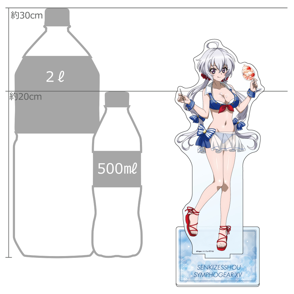 "Senki Zessho Symphogear XV" Original Illustration Extra Large Acrylic Stand Chris / Marine Sailor Swimwear