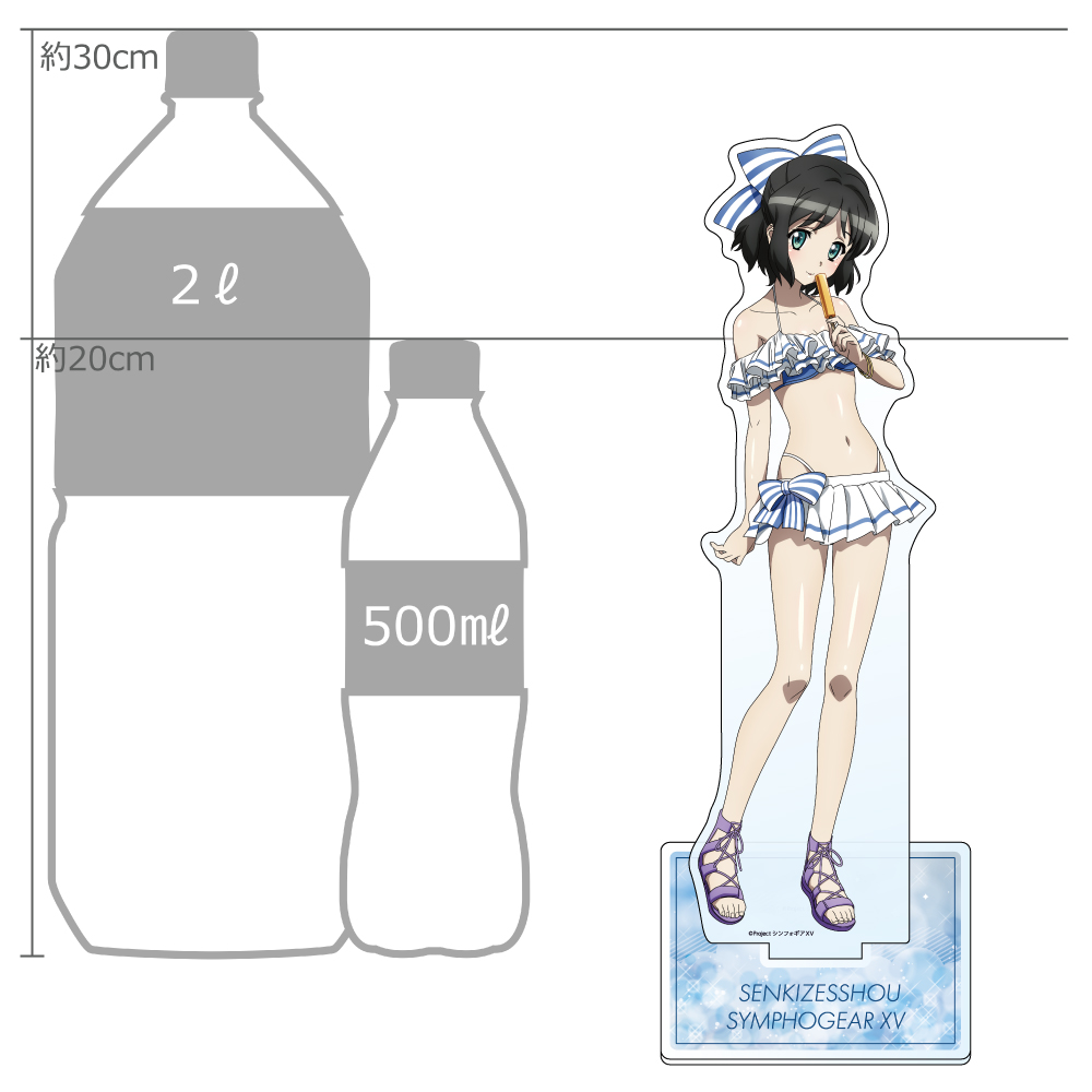 "Senki Zessho Symphogear XV" Original Illustration Extra Large Acrylic Stand Miku / Marine Sailor Swimwear