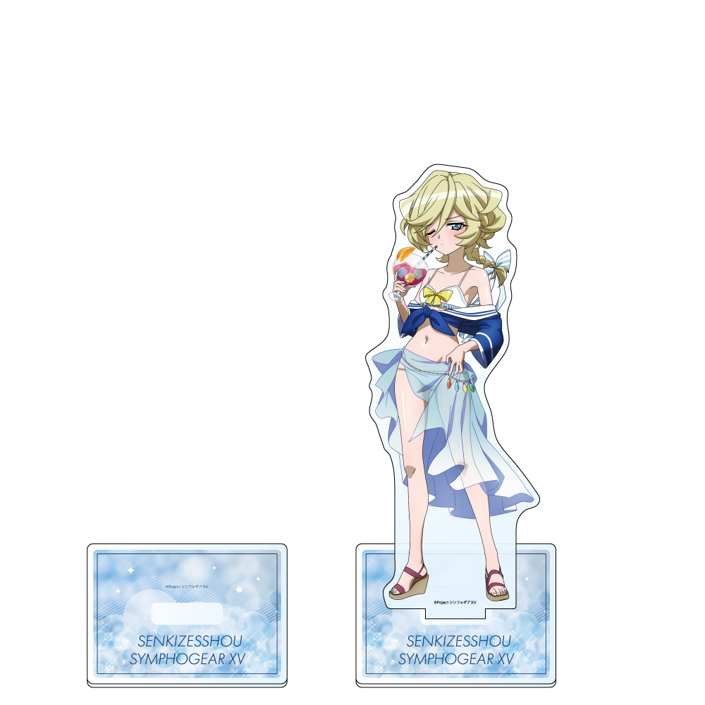 "Senki Zessho Symphogear XV" Original Illustration Extra Large Acrylic Stand Carol / Marine Sailor Swimwear
