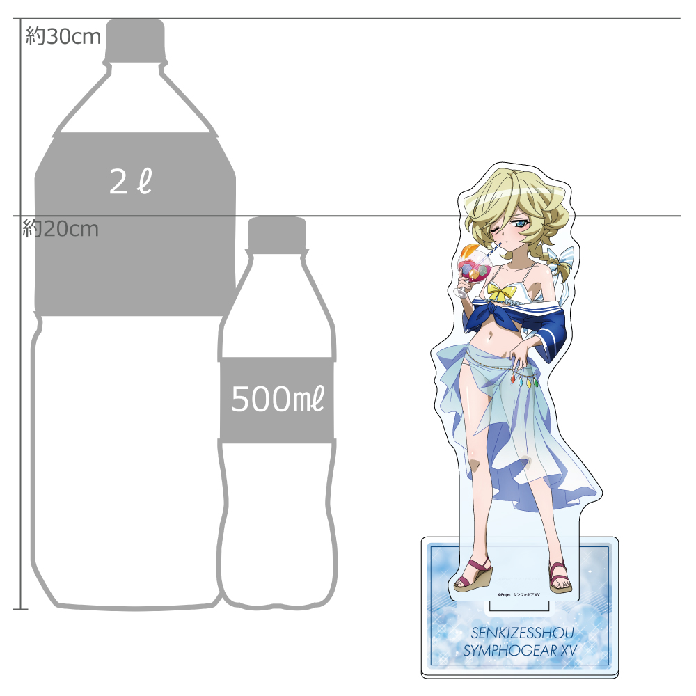 "Senki Zessho Symphogear XV" Original Illustration Extra Large Acrylic Stand Carol / Marine Sailor Swimwear