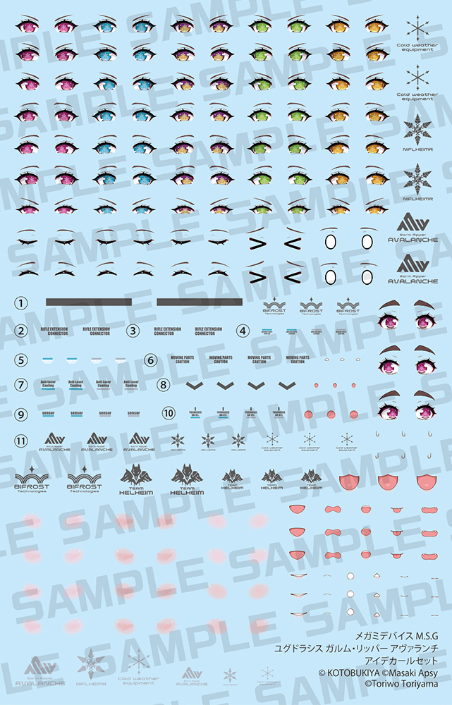 Megami Device M.S.G Yggdrasis Garm Ripper Avalanche Eye Decal Set
