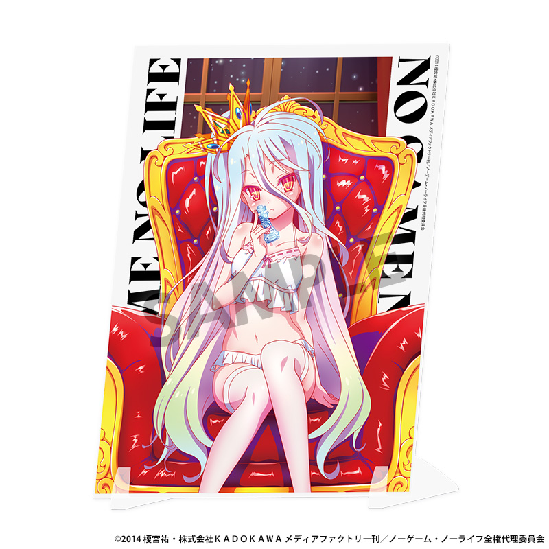 "No Game No Life" Original Illustration Visual Acrylic Plate Shiro Nightwear Ver.