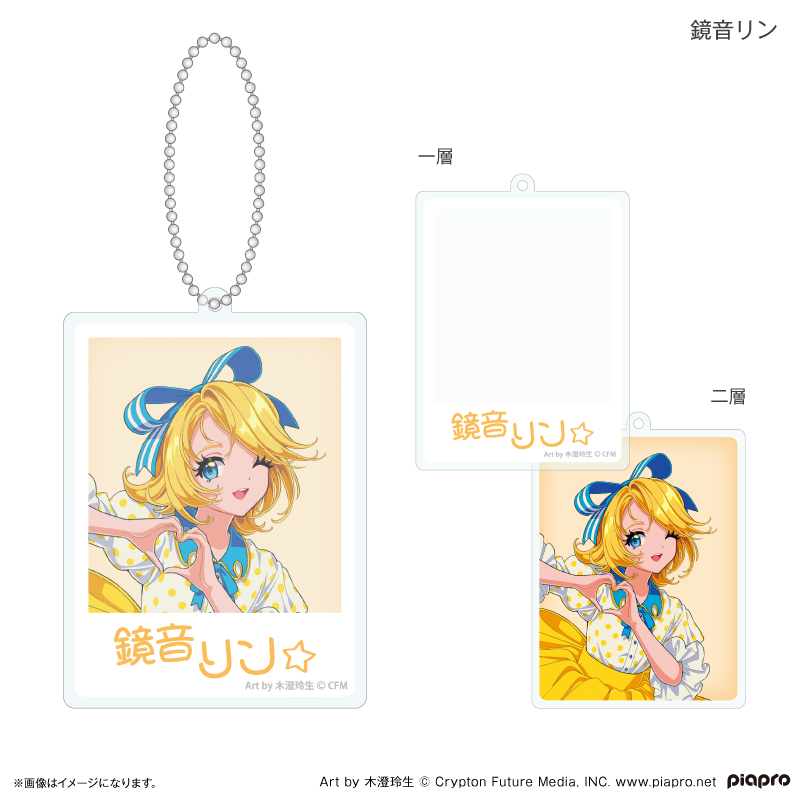 Hatsune Miku + Piapro Characters Showa Idol Double Layer Acrylic Key Chain Kagamine Rin