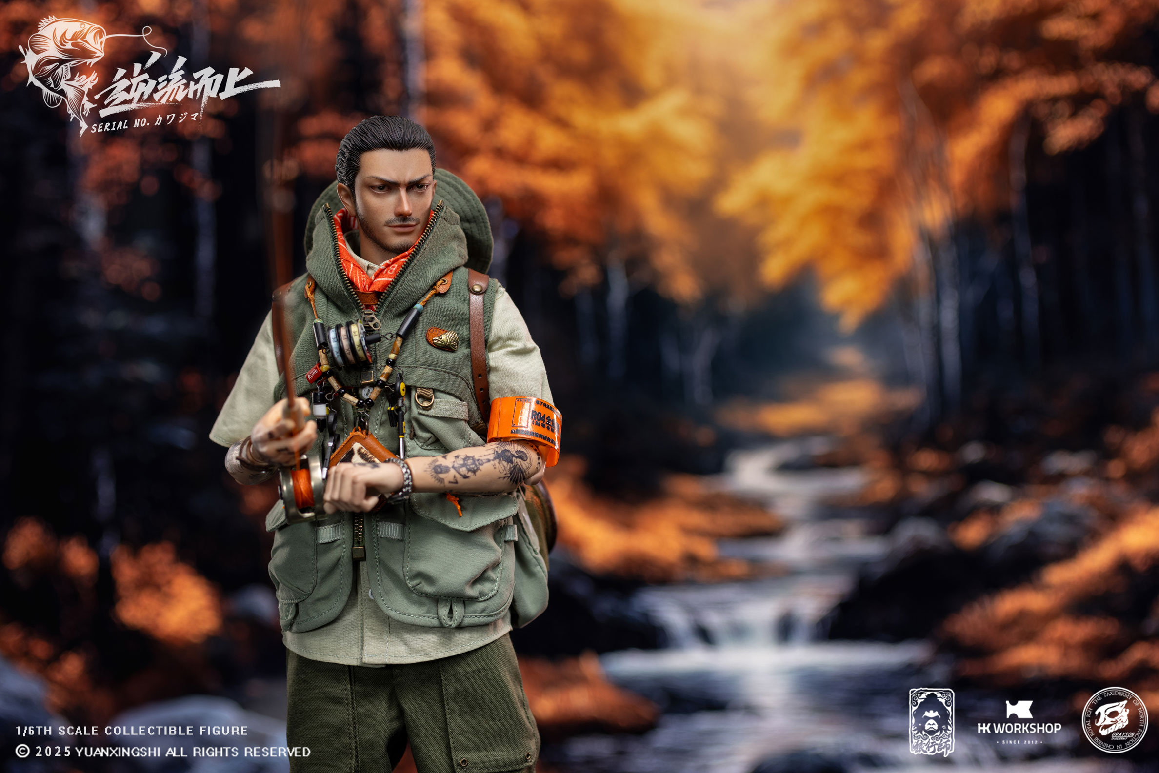 YUANXINGSHI x HK WORKSHOP x GRAYSON JU CHAO SERIES MOVE UPSTREAM JC-010 SERIAL NO. KAWAJIMA 1/6 SCALE ACTION FIGURE